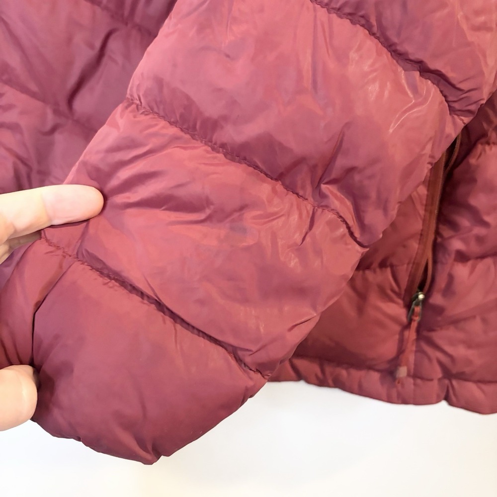 Eddie Bauer Jacket Womens M Red Down Puffer Hooded Full Zip Warm EB650 - Picture 4 of 6